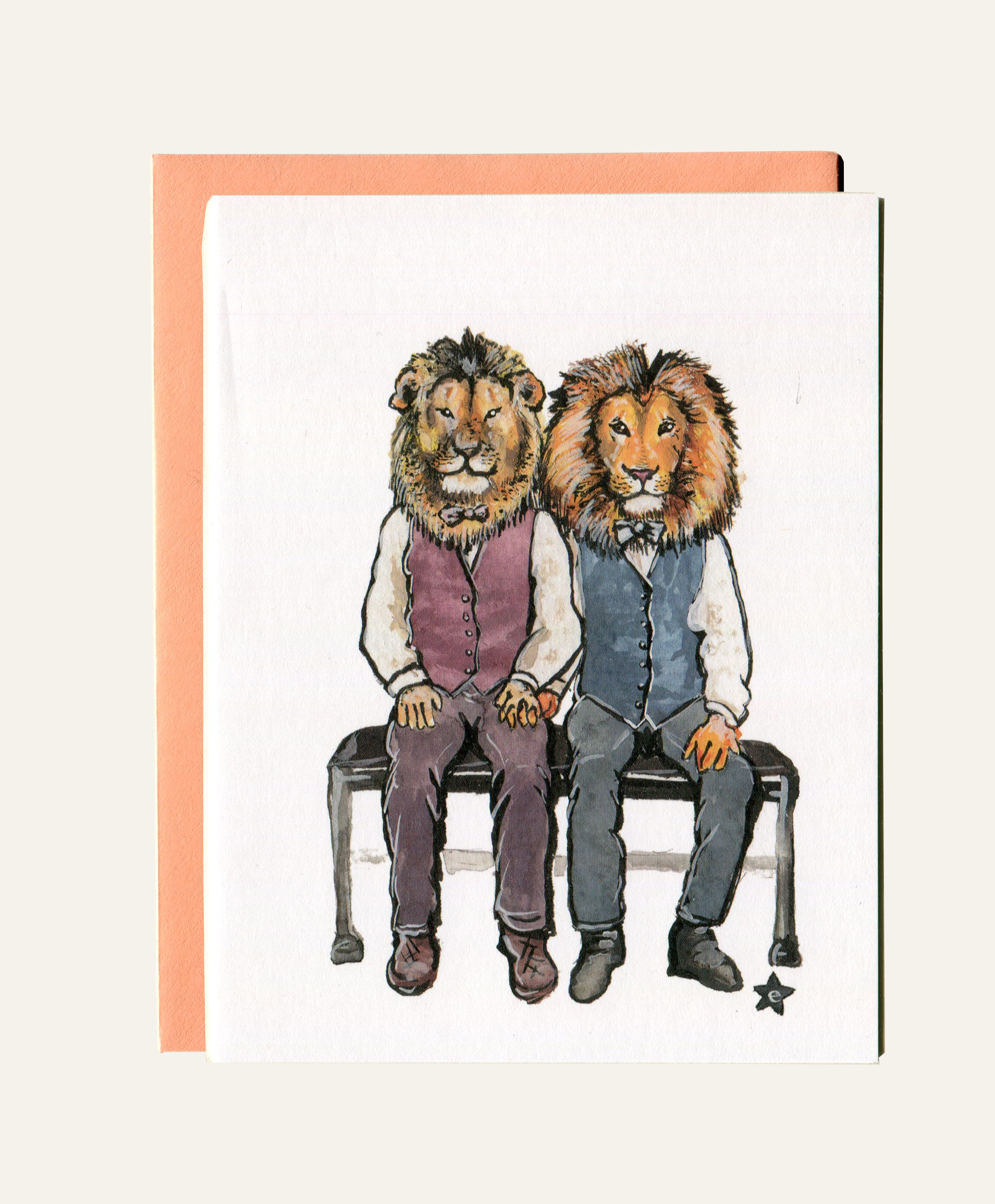 Darling Illustrations - Wholesale Love Card - King of My Heart - Lion Notecard2