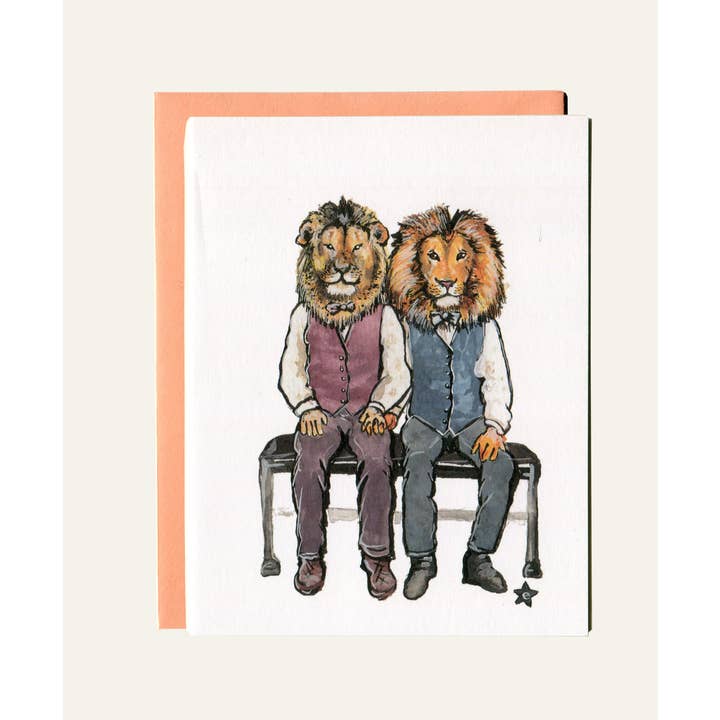 Darling Illustrations - Wholesale Love Card - King of My Heart - Lion Notecard2