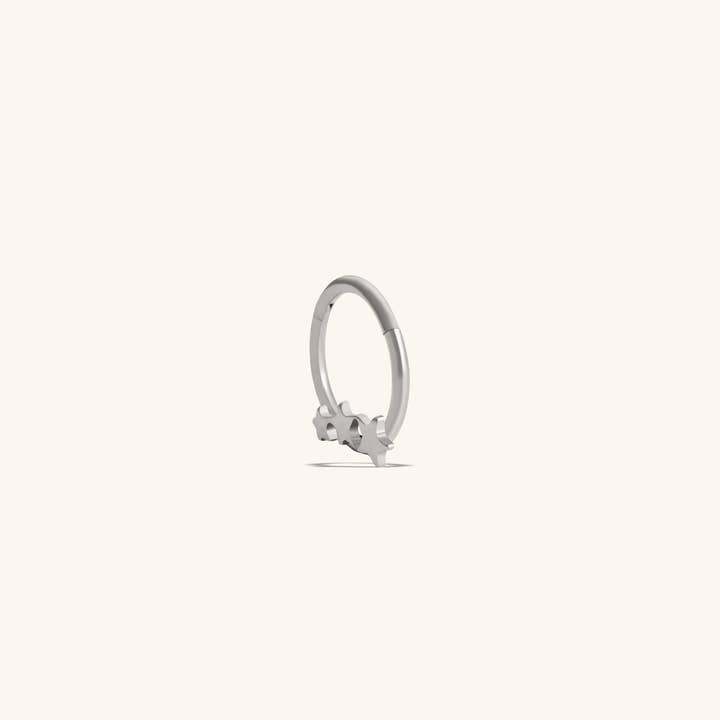 oumo jewelry - Wholesale Single Earring - Titanium Trio Star Clicker Hoop6