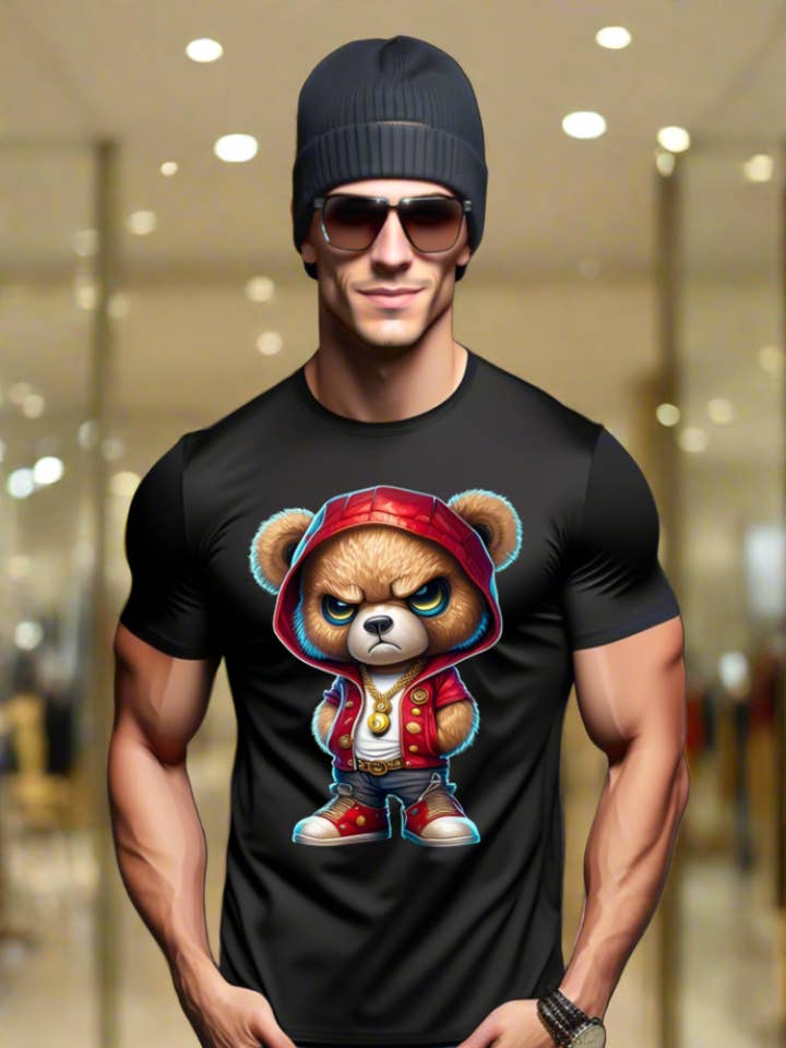 Camisetas Teddy Angry Red Art Exclusivas | Grooveman Music por atacado de Grooveman Music