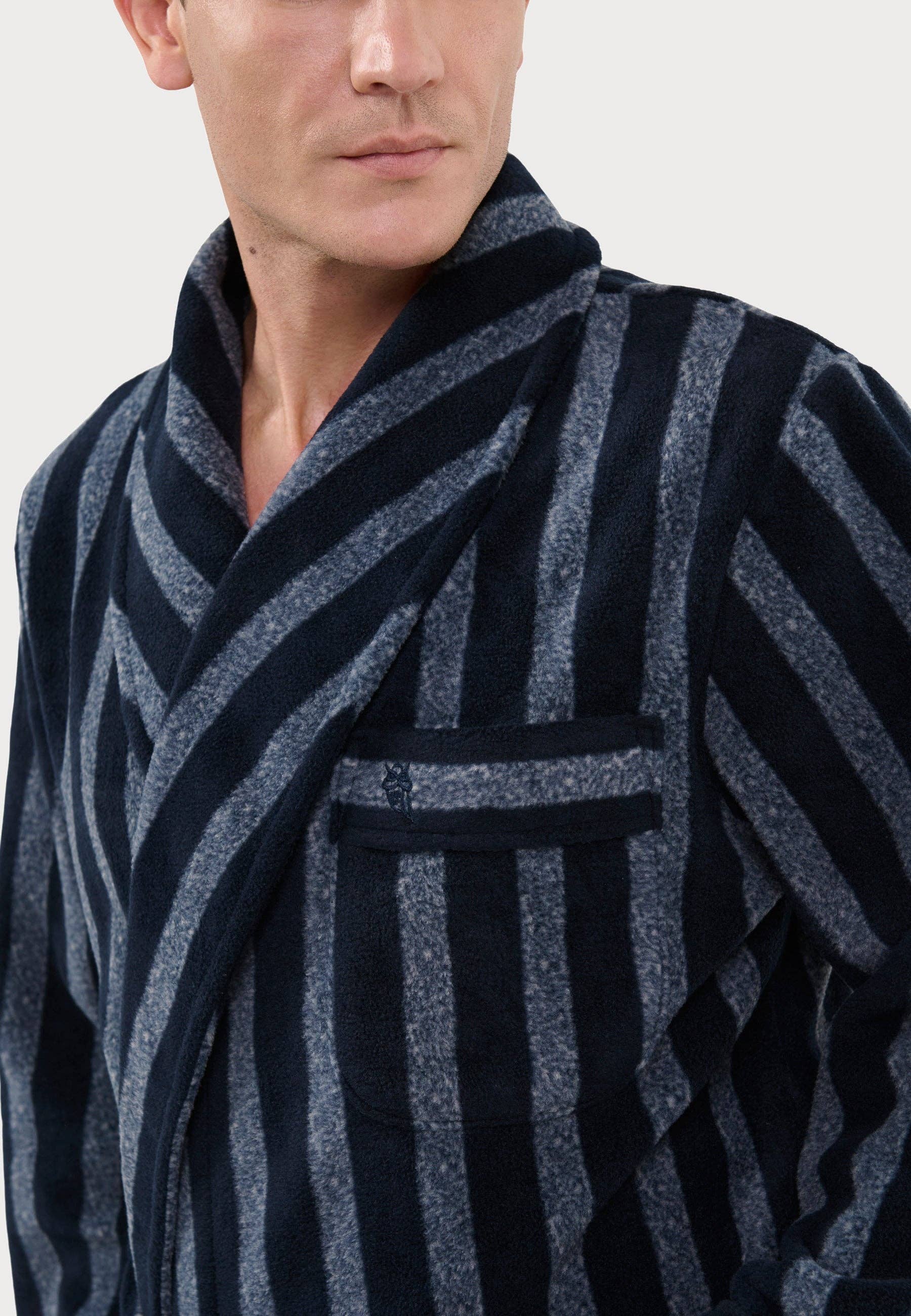Men's Winter Premium Fleece Robe - Blue 0608 for wholesale on Faire3