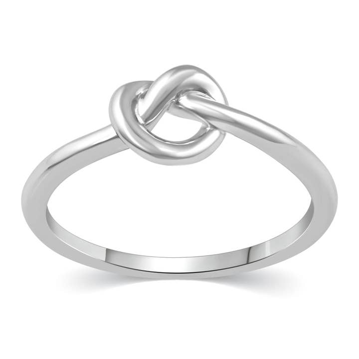 Love Knot Simple Plain Ring in 925 Sterling Silver for wholesale by Prime and Pure