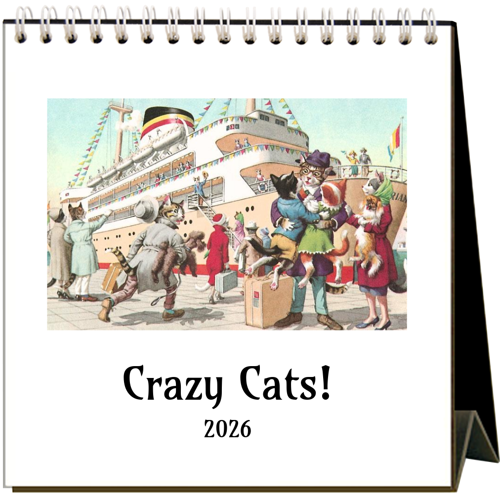 Found Image Press - Vente Calendrier - Chats fous ! Calendrier de bureau 20260