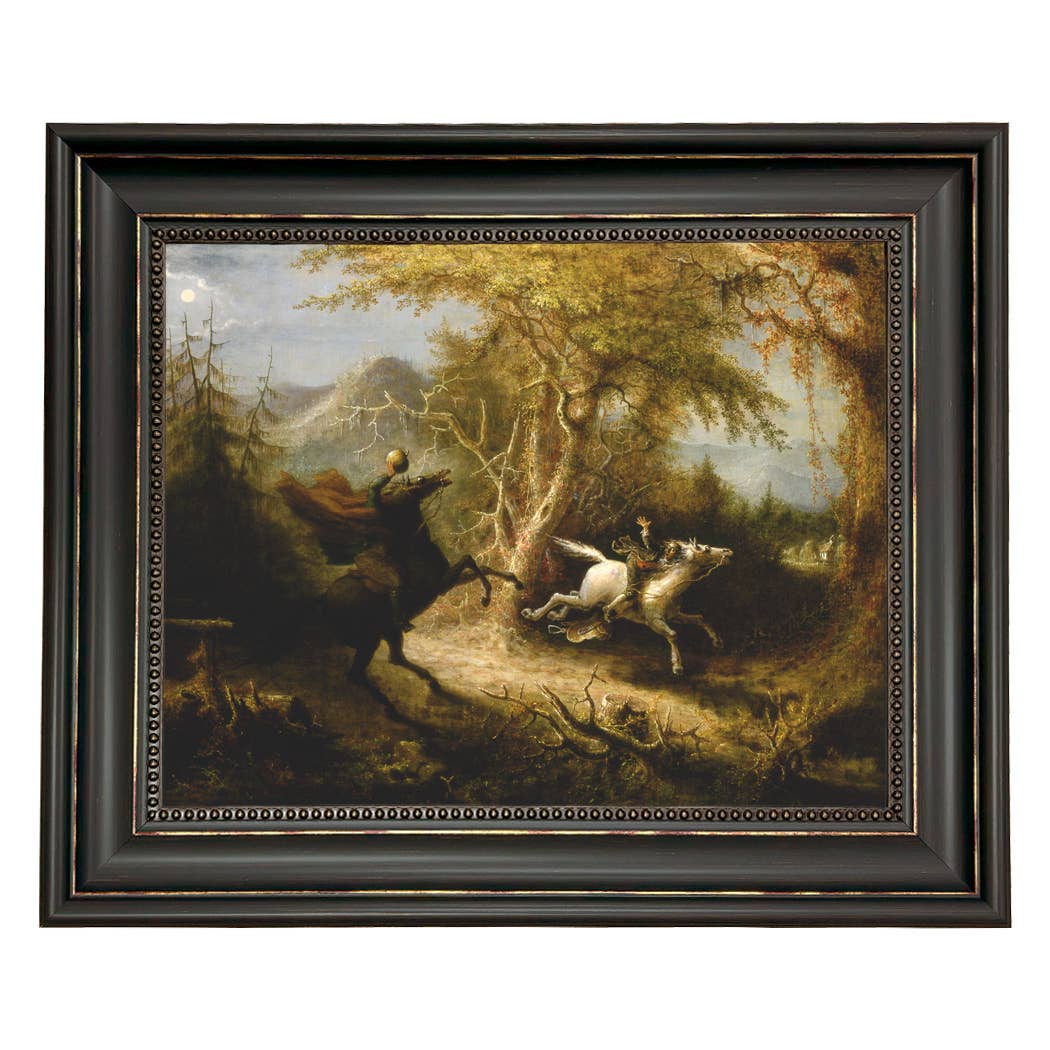 Madison Bay Co. - Historical Home Decor Reproductions - Wholesale Schilderen/Tekenen - Schilderijafdruk van de Ruiter zonder Hoofd die Ichabod Crane Achtervolgt47