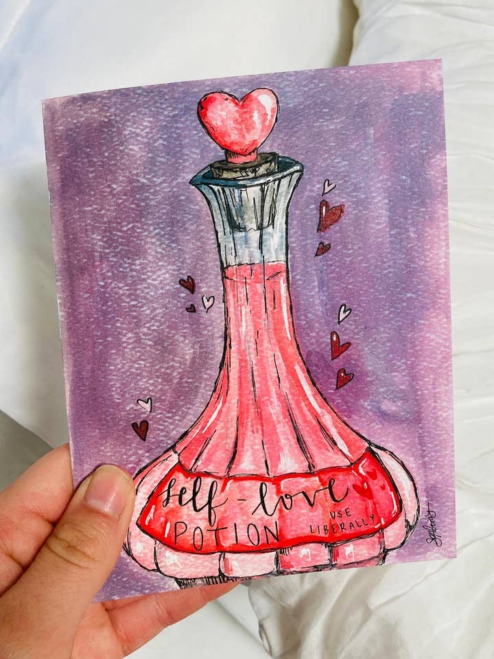 Self-love Potion Watercolor Greeting Card - Sophia Lavrov for wholesale by Sophia Lavrov
