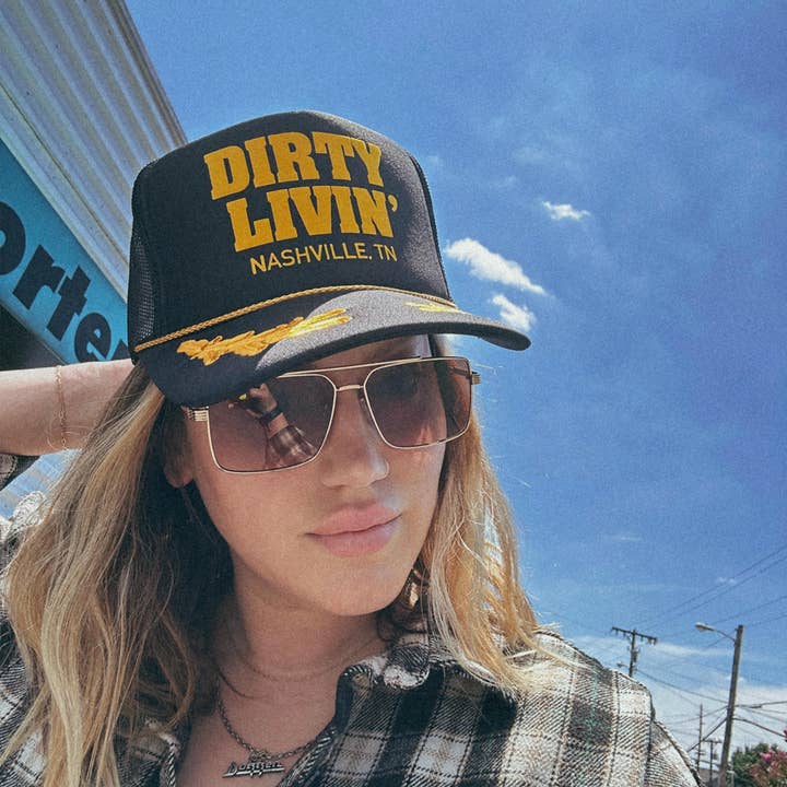 Dirty Livin’ - Wholesale Trucker Hat - Unisex - Dirty Livin' Nashville Gold Leaf Trucker Hat