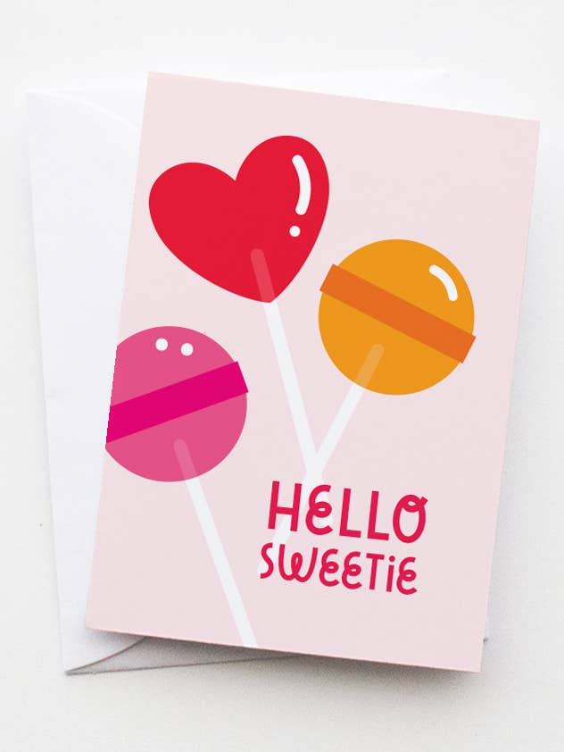 Hello Sweetie enclosure mini card | Love & Friendship for wholesale by Graphic Anthology Greeting Cards