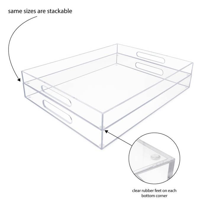 Isaac Jacobs Clear Acrylic Serving Tray with Cutout Handles for wholesale on Faire10