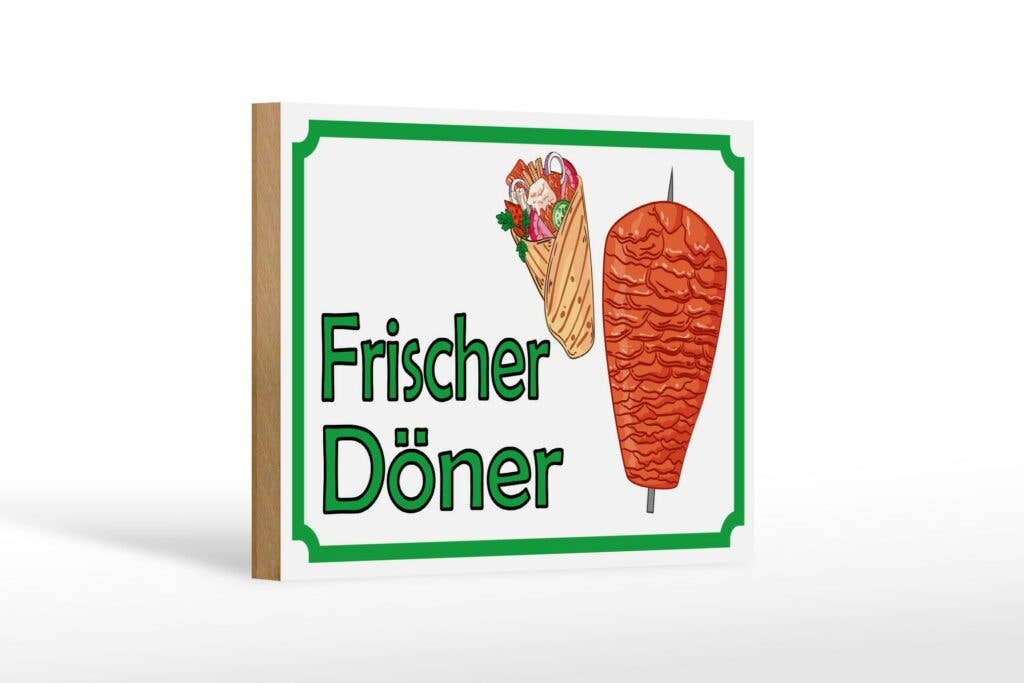 Femer – wholesale Sign – Wooden sign notice 18x12 cm fresh doner restaurant decoration sign wooden sign0