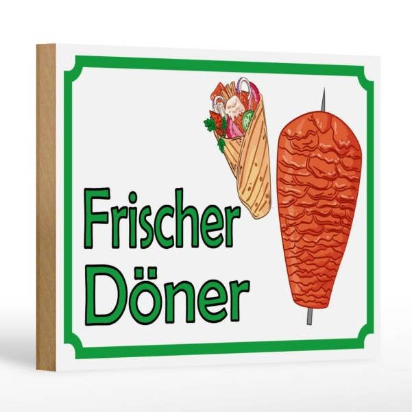 Femer - Wholesale Sign - Wooden sign notice 18x12 cm fresh doner restaurant decoration sign wooden sign0
