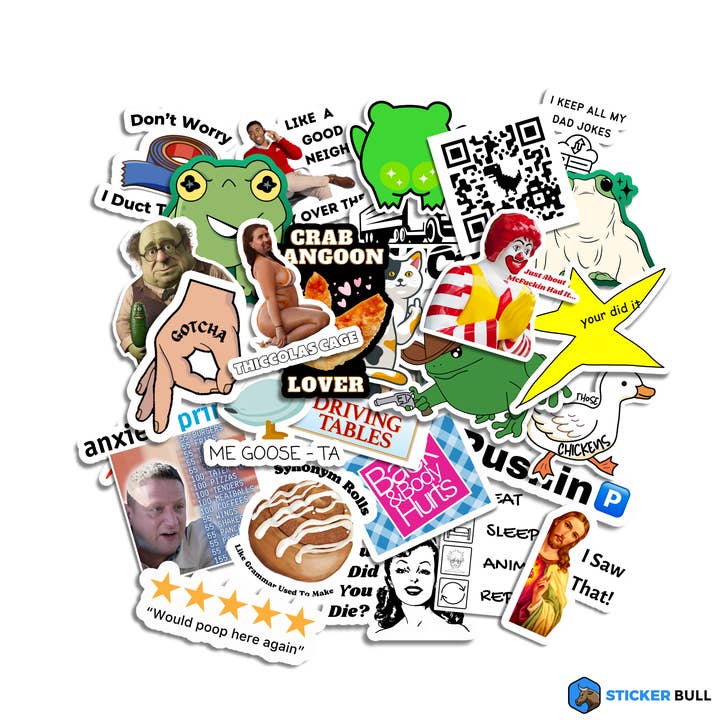 Pacote de Autocolantes Meme Adesivos de Chapéu Divertidos por atacado de Sticker Bull