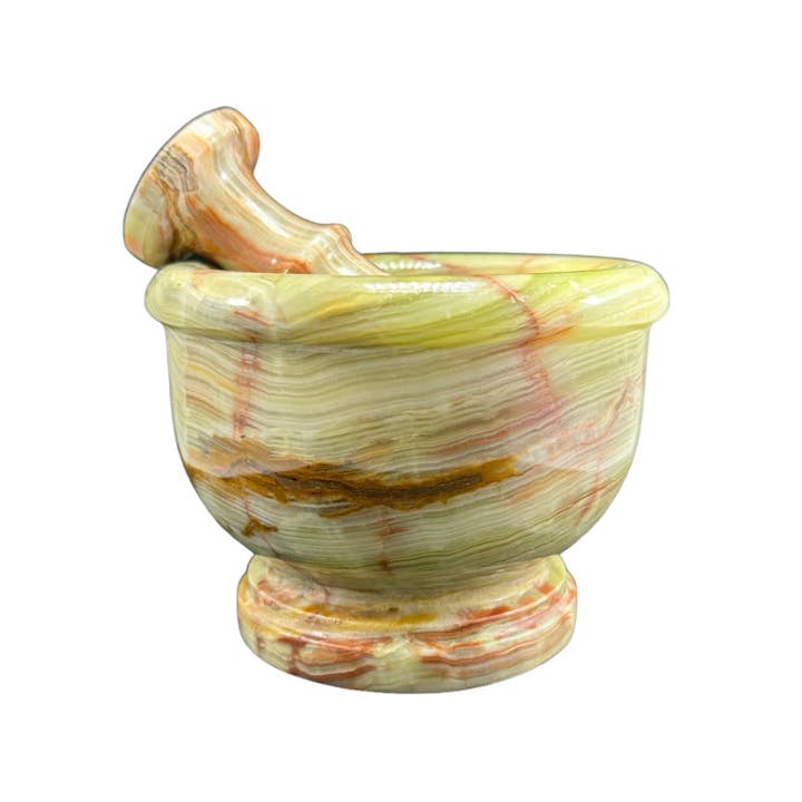 Quasar Gems USA - Wholesale Mortar & Pestle - Onyx Mortar and Pestle 5 inch