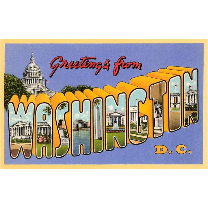 Magnet DC-72 Greetings from Washington, DC for wholesale by Found Image Press