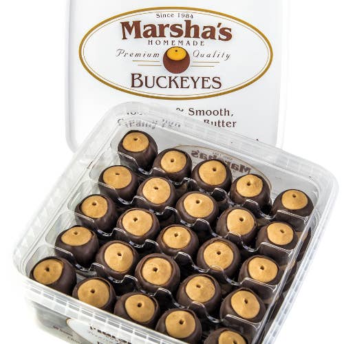 Marsha's Buckeyes - Wholesale Chocolate Covered Sweets - Case of 50 Count Party Tubs of Buckeye Sweets