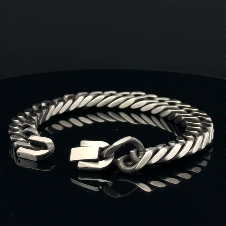 Bracelet chaîne gourmette pour homme, oxydé 10,5 mm pour la vente par PAXPARIS