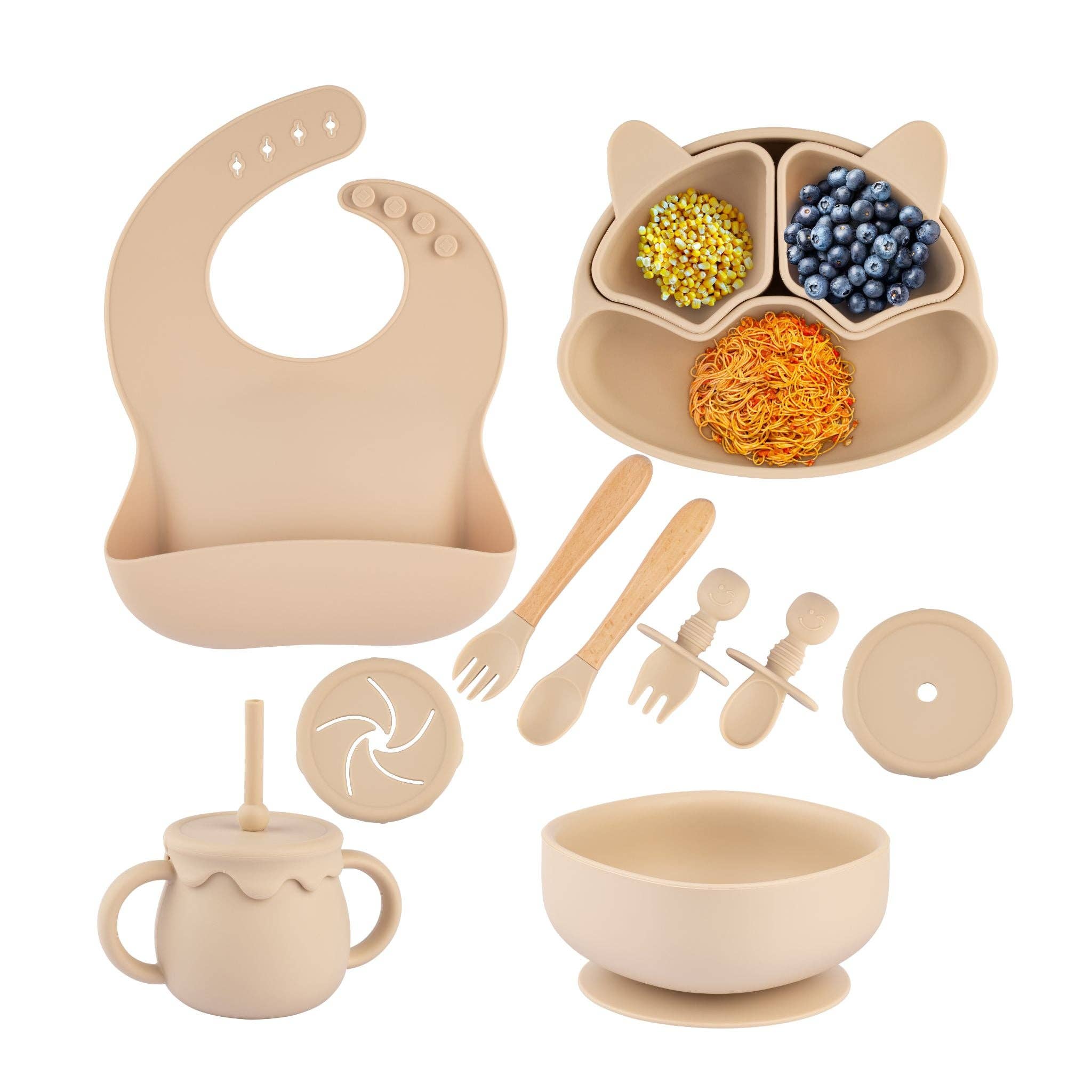 Zoe Sage – wholesale Feeding set – Baby – Silicone Baby Feeding Set 11pc Bundle  | Chino2