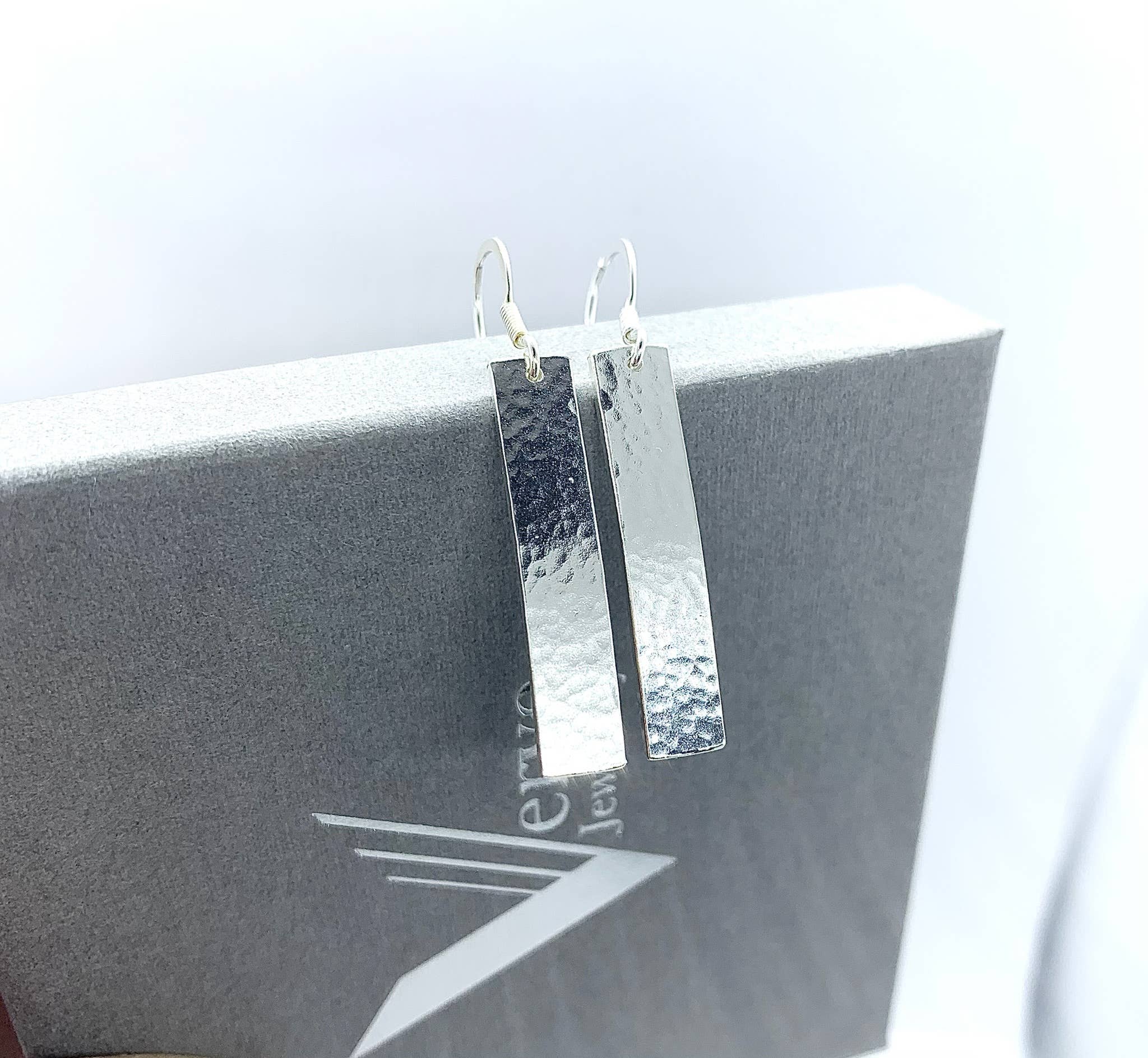 Verve Jewellery - Wholesale Dangle Earrings - Sterling silver rectangle earrings, long silver earrings6