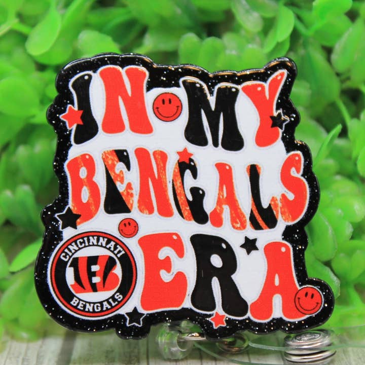 In My Bengals Era Badge Holder Reel for wholesale by Hylidae Boutique