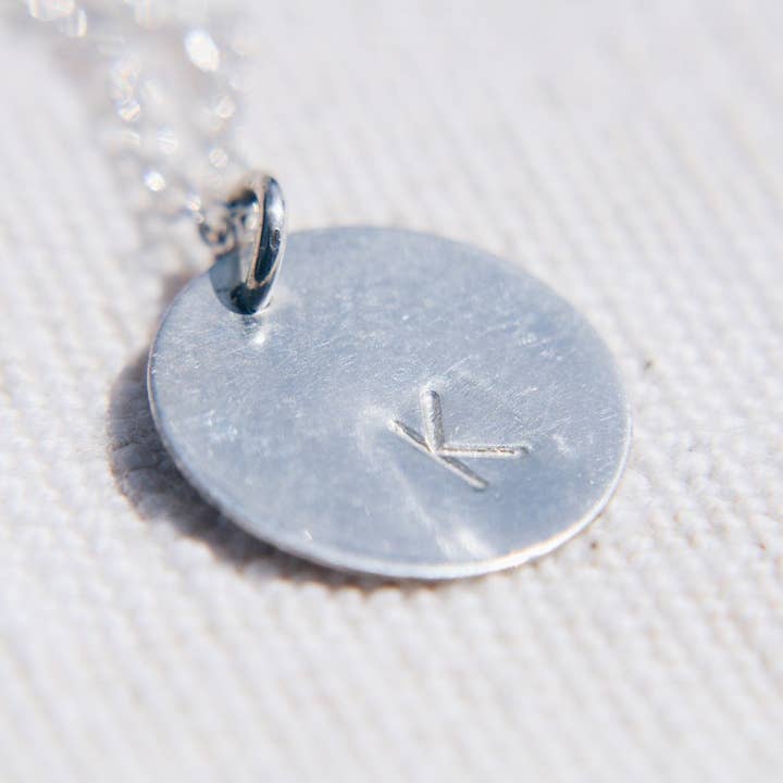 Initial Coin Necklace-silver for wholesale by Lulinashop