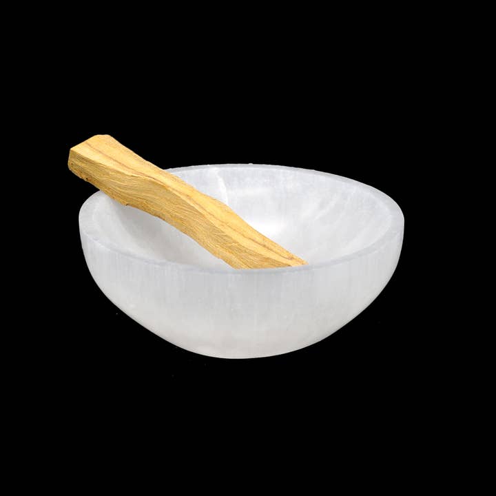 Designs by Deekay Inc. - Wholesale Smudge Plate - Round Selenite Smudge Bowl (5 in.)