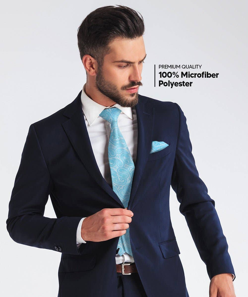 Dubal Brothers - Wholesale Stropdas - Heren - Effen Paisley Stropdas & Pochet (Multipacks) van Vittorio Farina9