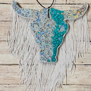Heavenly Divine Creations - Wholesale Car Freshener - Women's - Bull skull with fringe