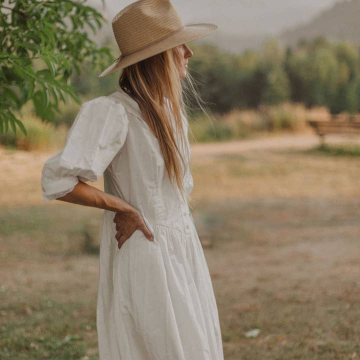 Wilder Collective - Wholesale Dress - Women's - Juliette Dress in Organic Cotton-White Edwardian Poplin