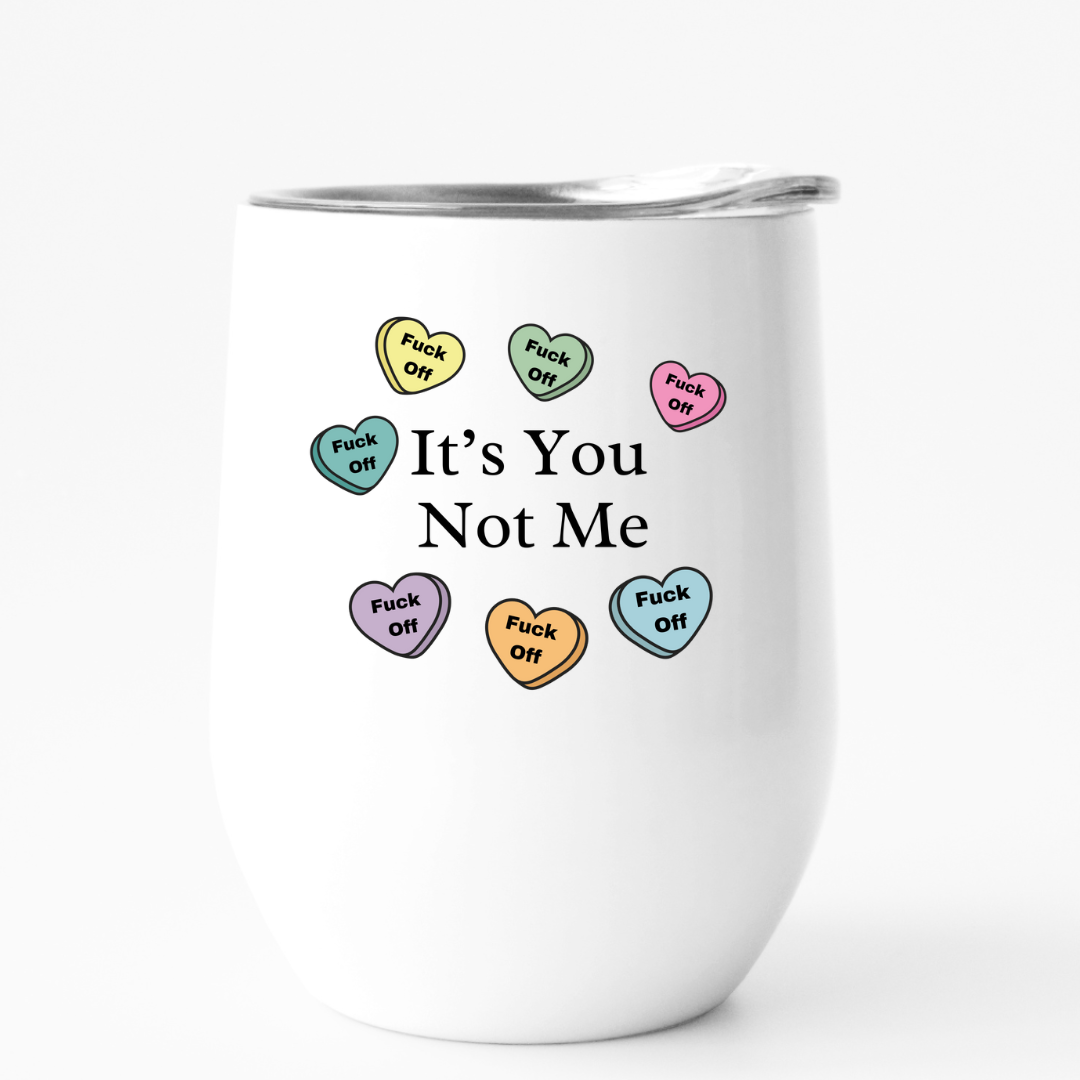Fbombs & Booze - Wholesale Insulated Mug/Tumbler - Funny Valentine's Day Gift, Candy Heart, Galentine Tumbler1