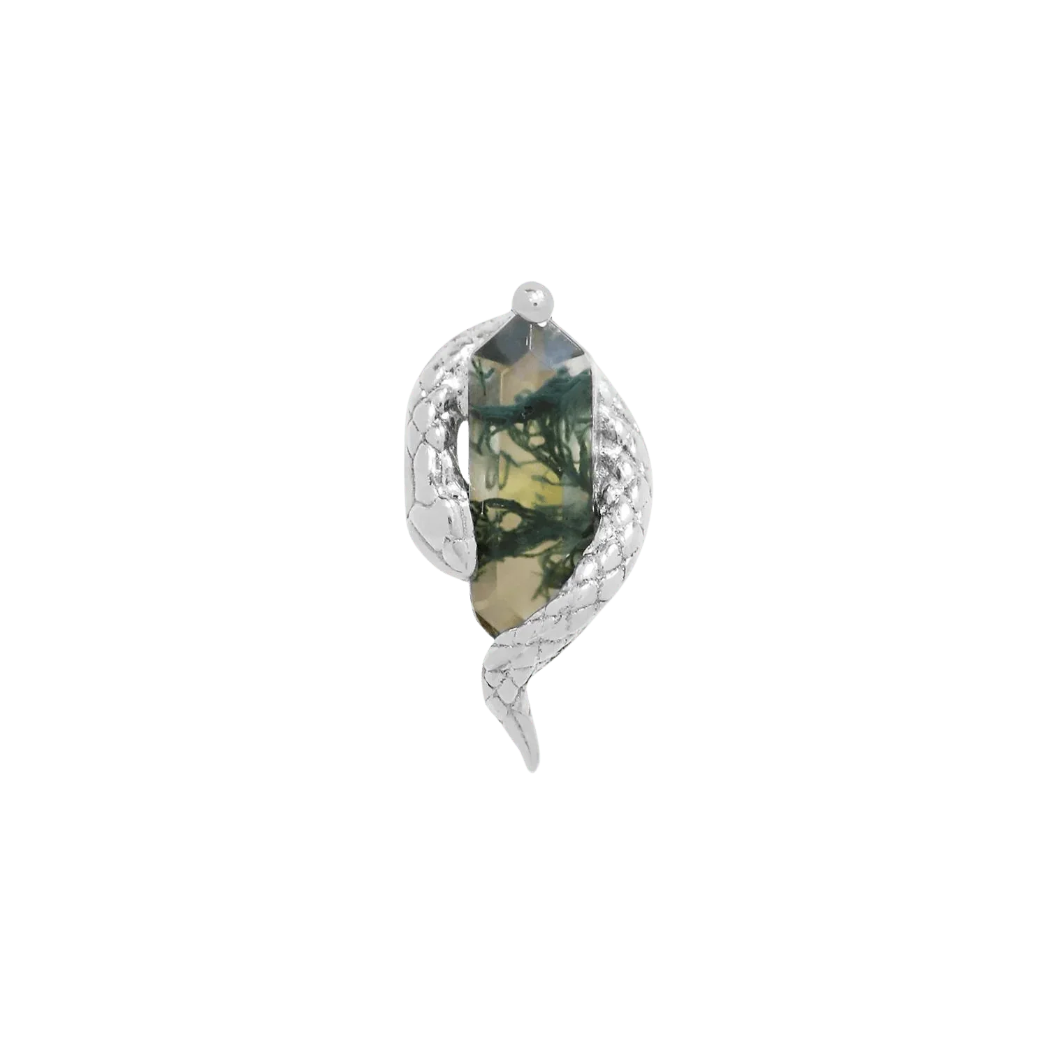 Piercing-zone - Vendita all'ingrosso Orecchini singoli - Eve Was Framed – Estremità Senza Filettatura in Oro 14K con Agata Muschiata5