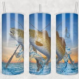 Copo de sublimação de 20 onças Redfish on Water por atacado de Twisted T Creations