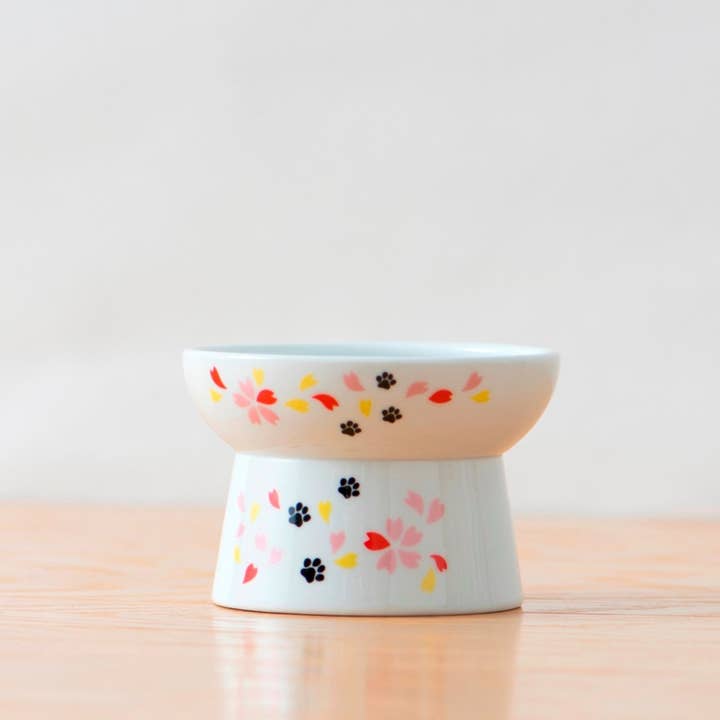 MOON-X USA, INC. - Wholesale Pet Bowl - Cat/Dog - Raised Cat Food Bowl (Sakura Limited Edition)