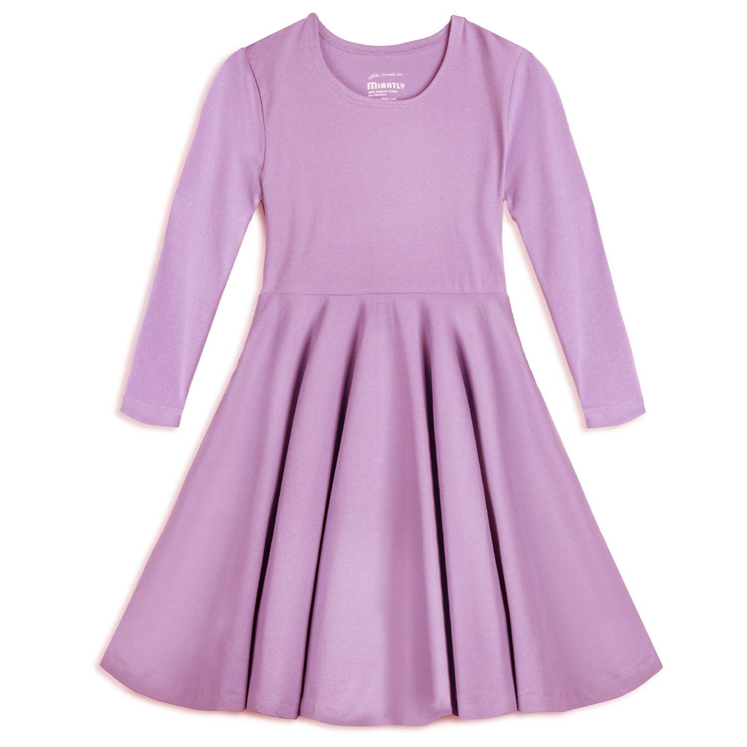 Mightly - Wholesale Dress - Kids - Organic Cotton 3/4 Sleeve Twirl Design: Core Colors4