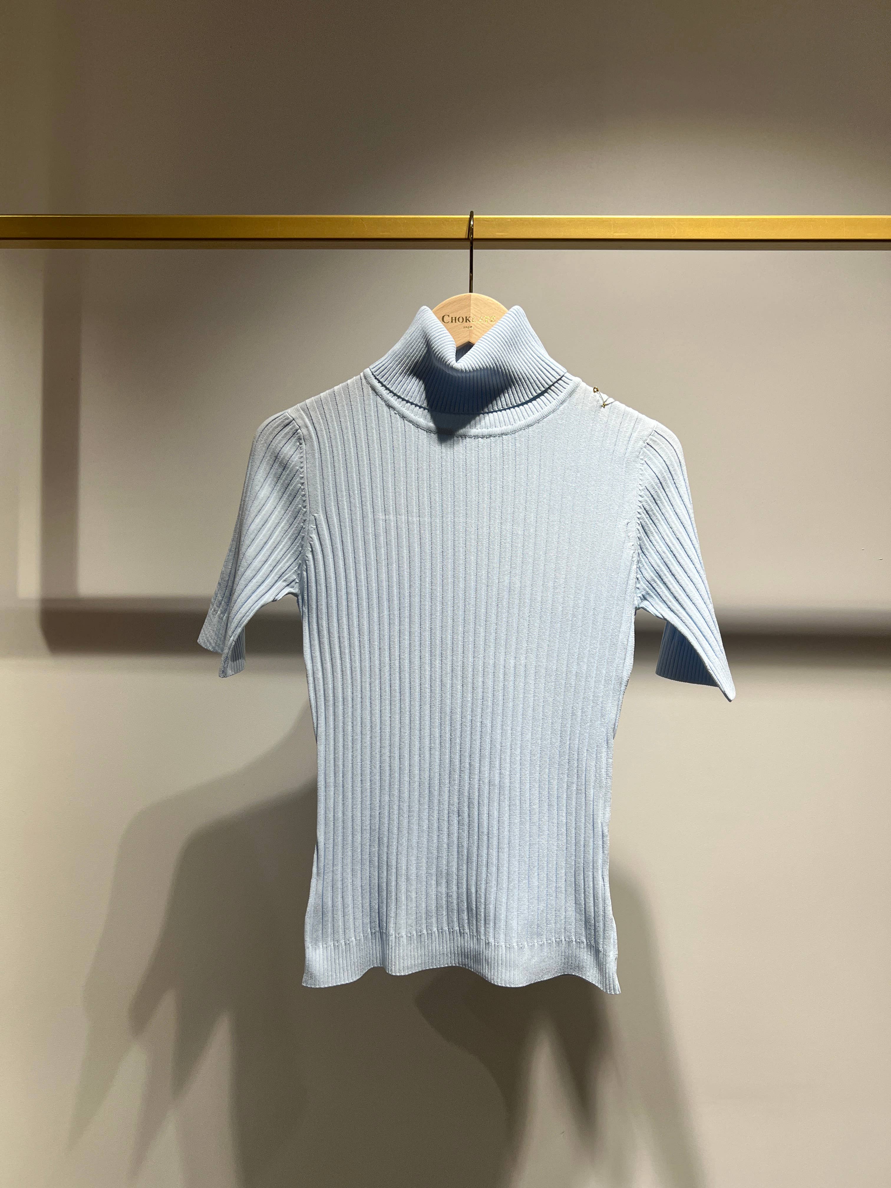 CHOKLATE PARIS – wholesale Stickad topp - Dam – Kortärmad polotröja i ribbstickning - 0512117