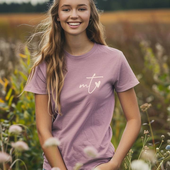 Montana Love Mauve Graphic T-Shirt for wholesale by Farmhouse Rags