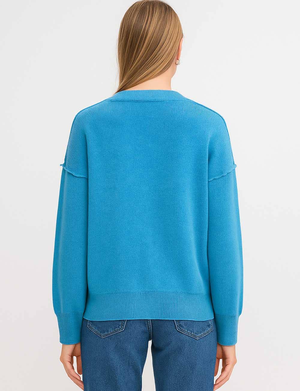 Sweetkama - Venta al por mayor Jersey de punto - Mujer - Jersey de Mujer con Cuello Redondo y Bandera Americana SKT4107013