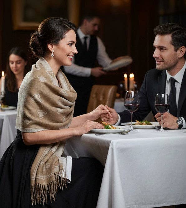 Shimena - Wholesale Scarf - Women's - Heart Pattern Cashmere-Blend Scarf – Ultra Soft & Elegant4