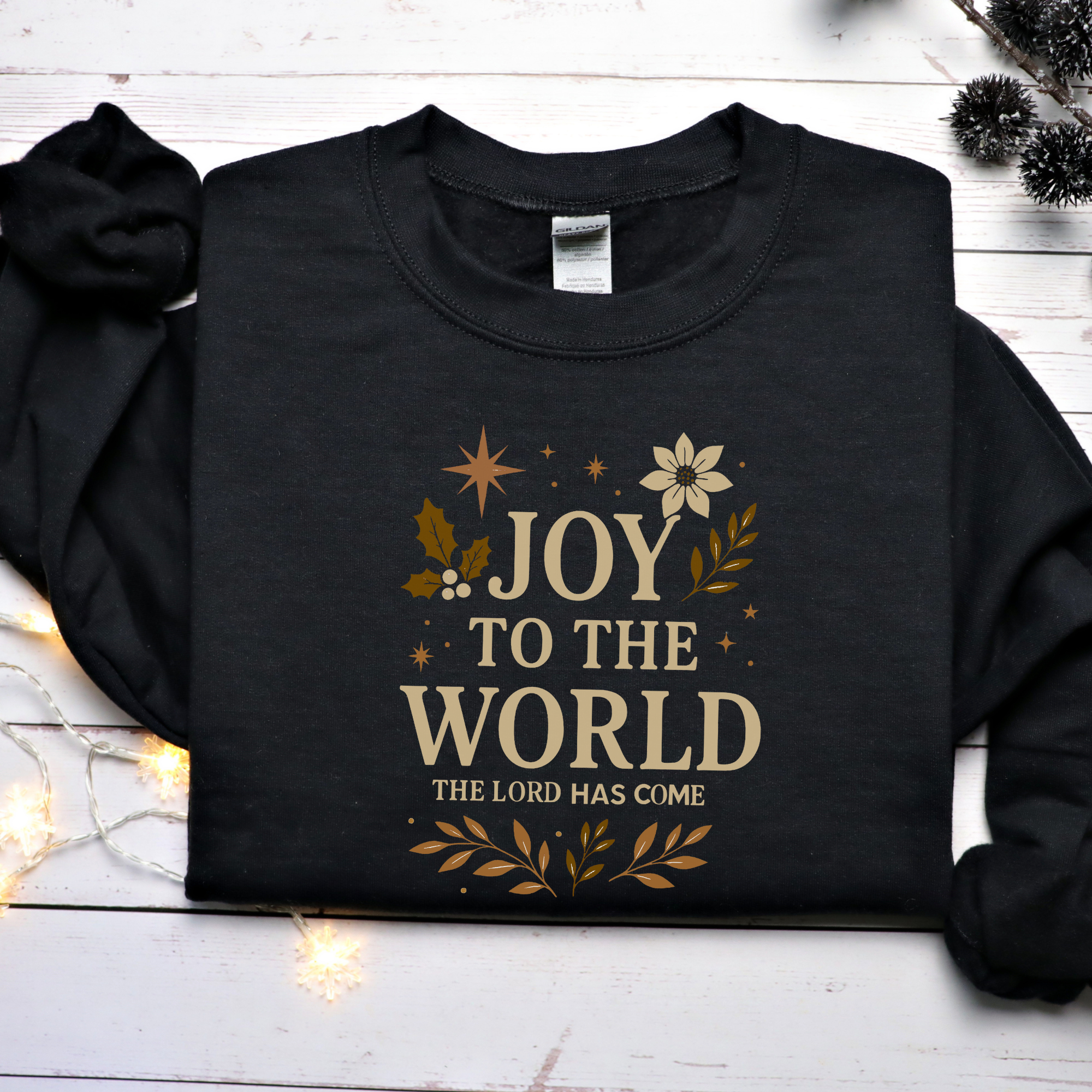 Love Ann Joy Apparel, LLC - Wholesale Graphic Sweatshirt - Women's - Christmas "Joy to the World" Christian Sweatshirt1