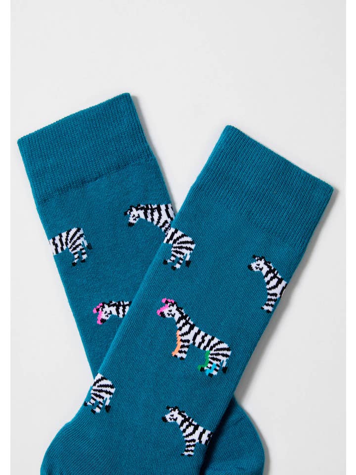 BeZebra Green - 100% Organic Cotton Socks for wholesale on Faire