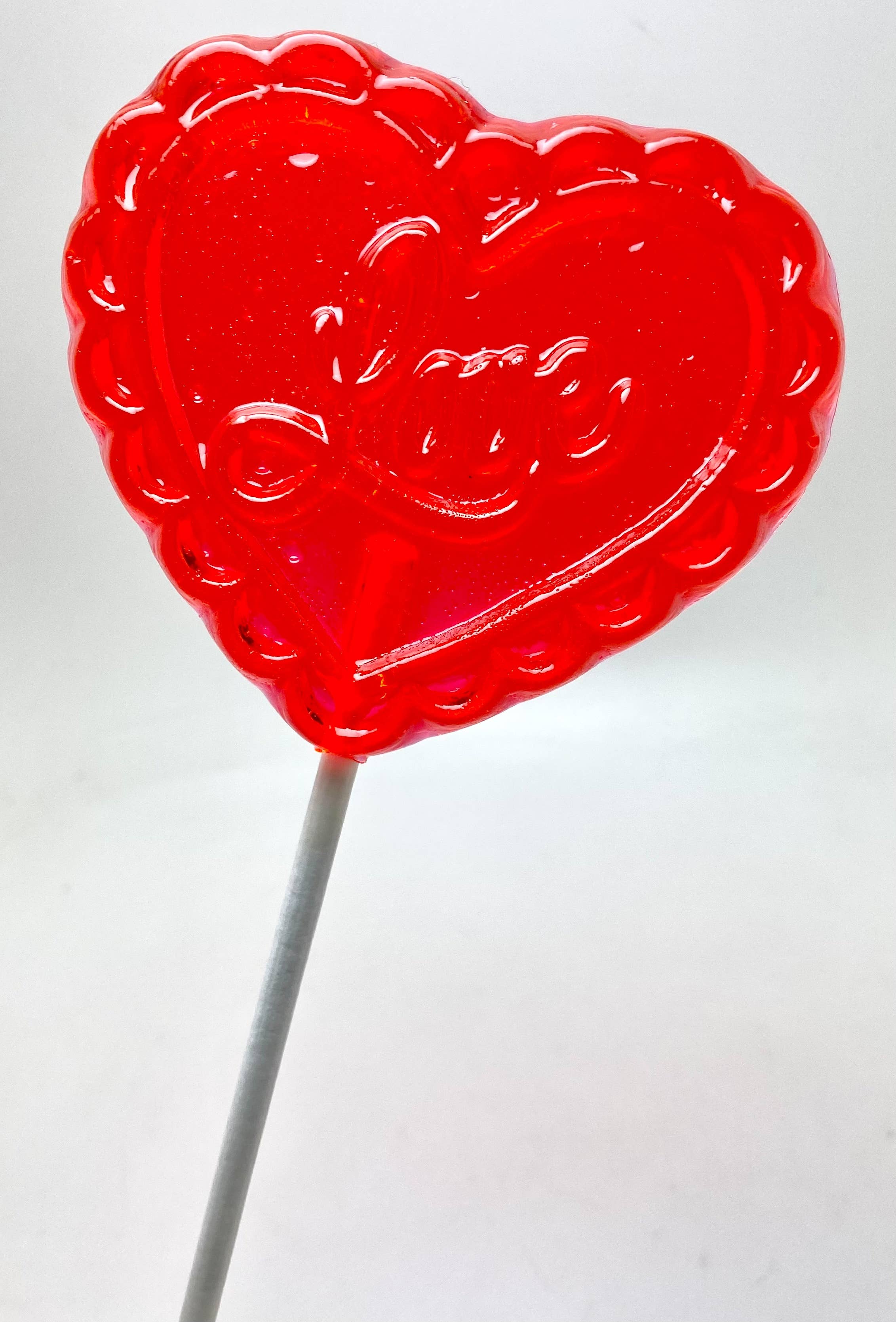 Lollipops by Candied Cakes - Wholesale Lollipop - LARGE 3 1/4" FILIGREE HEART LOLLIPOPS1