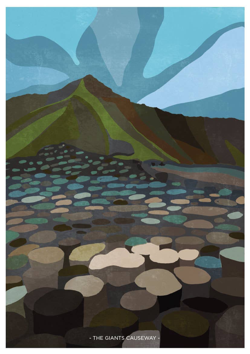 She Designs He Prints - Vente Affiche d'art - Impression murale A4 sur la Chaussée des Géants   0