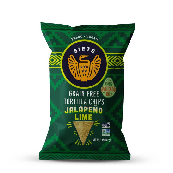 Jalapeño Lime Grain Free Tortilla Chips 5oz - 24pk for wholesale by Siete Foods