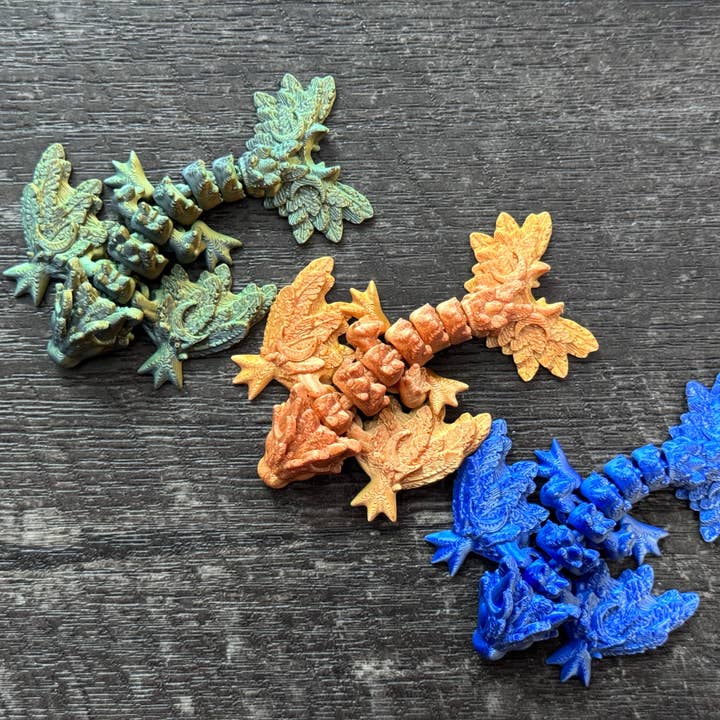 LNZ Custom Design - Vendita all'ingrosso Giocattolo fidget - Bambini - Confezione da 5 Wyvern Variety - Wyvern Dragons stampati in 3D5