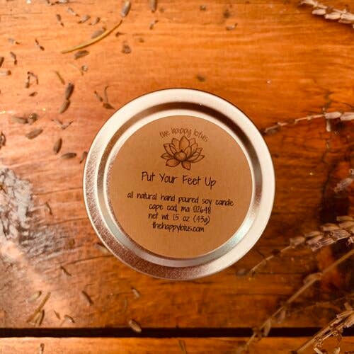 1.5 oz Put Your Feet Up Candles for wholesale by The Happy Lotus