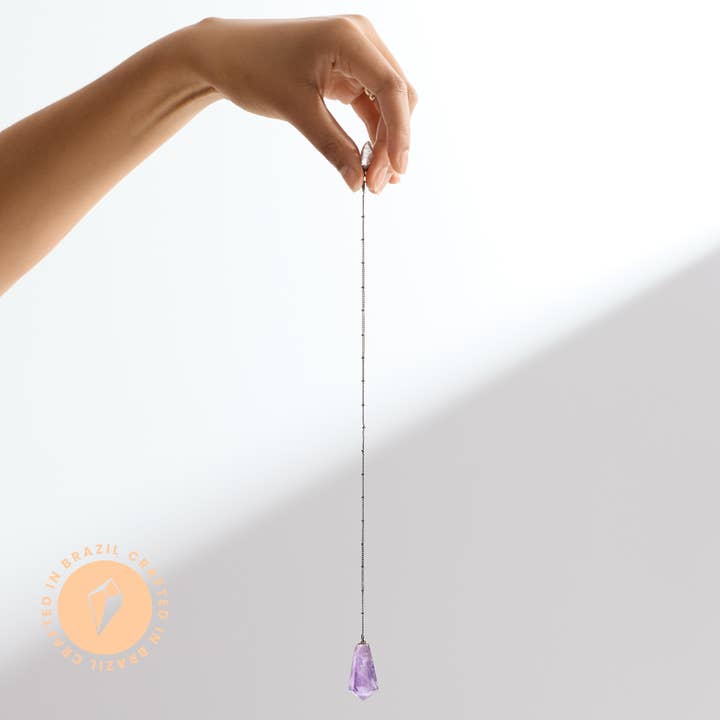 GeoCentral - Wholesale Meditation Supplies - Violet Light Crystal Pendulum - Crafted in Brazil1