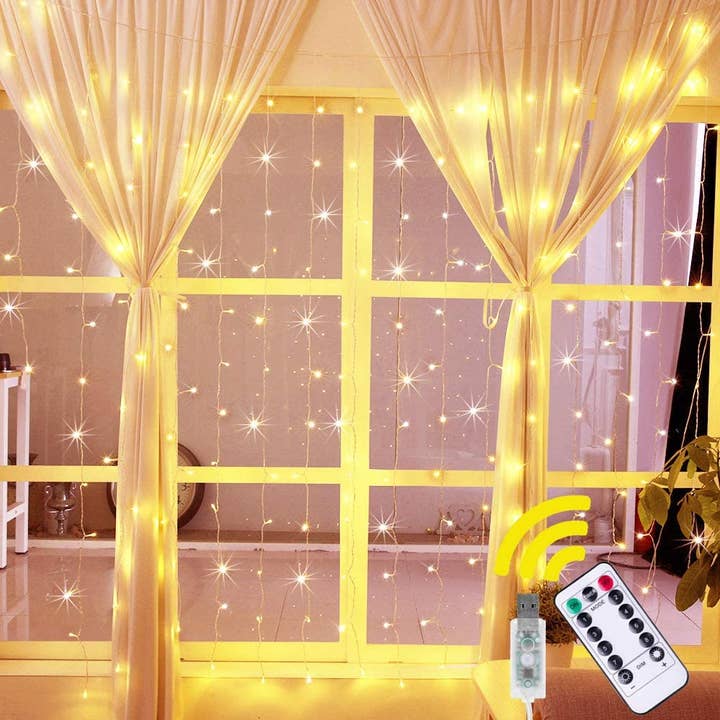 Perfect Holiday - Wholesale String Lights - 300 LED Curtain Lights USB Remote - Rainbow4