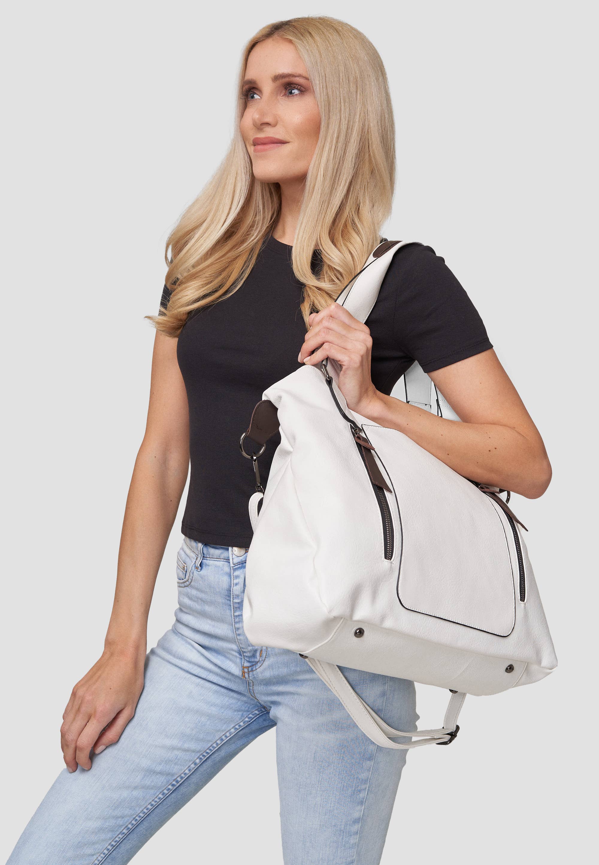 HJS - Wholesale Tote Bag - Women's - Shopper 'COLMA' - with many compartments and extra space6