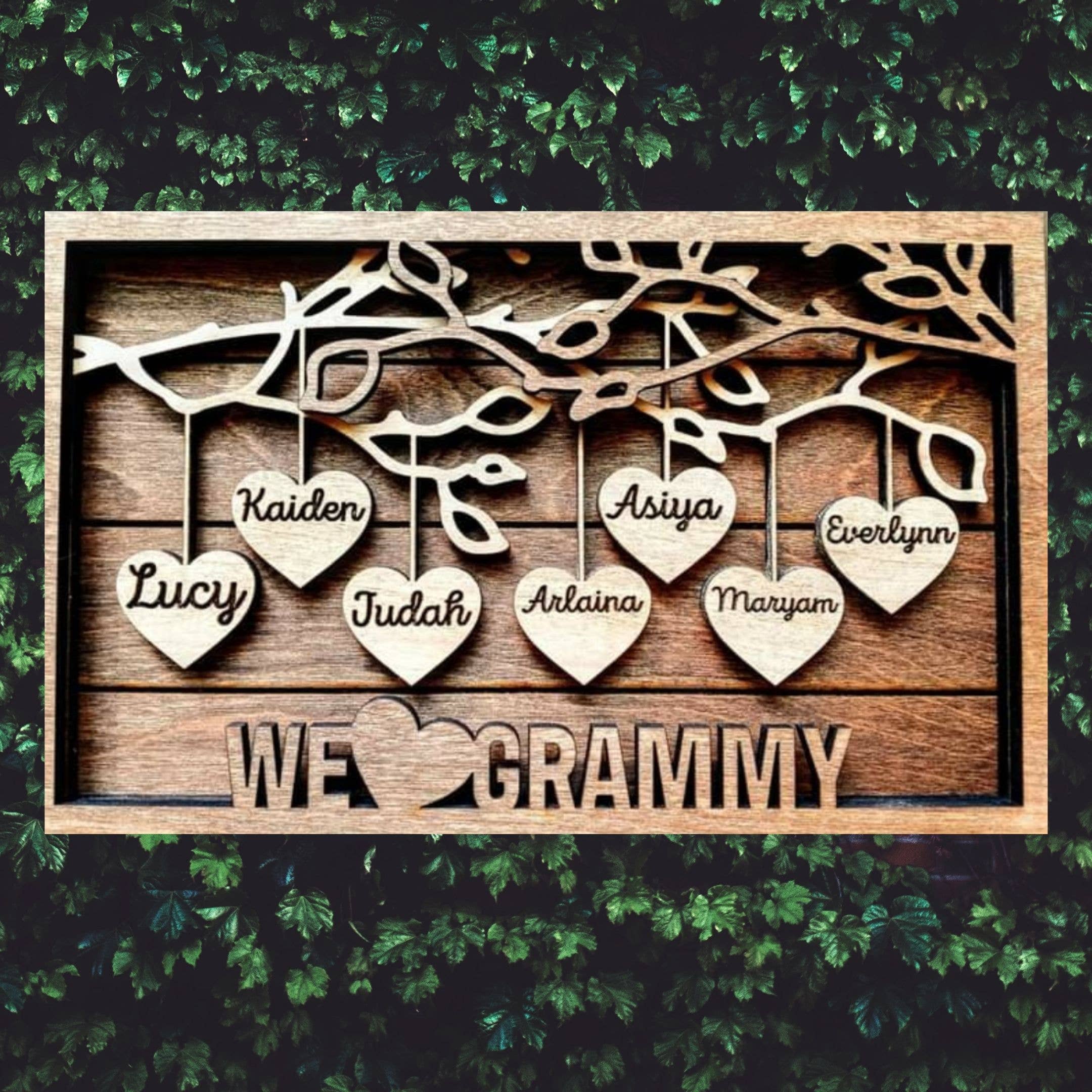 Mankin Laserworks - Vendita all'ingrosso Cartelli - Albero genealogico a strati in legno personalizzato con nomi0