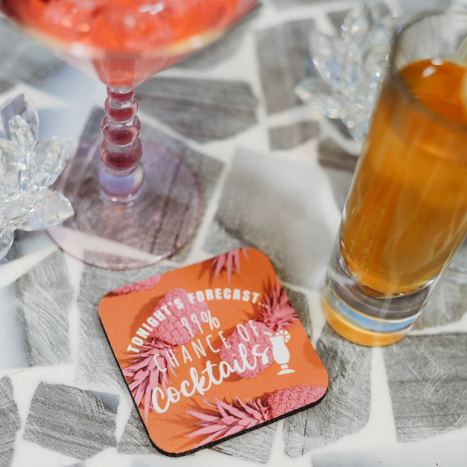 White Drink Ink Kitchen Towel - 99% Chance of Cocktails for wholesale on Faire3