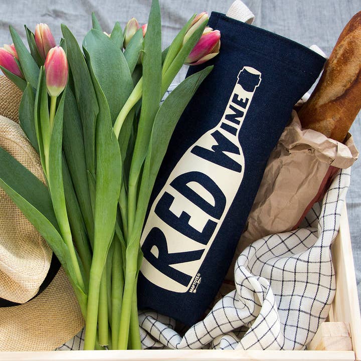 Maptote - Wholesale Wine Tote - Red Single Wine Tote – USA Made Cotton Canvas Bag4