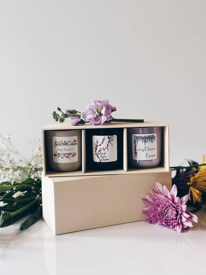 en mer | bouquet of candles | soy wax candle gift set for wholesale by en mer, co